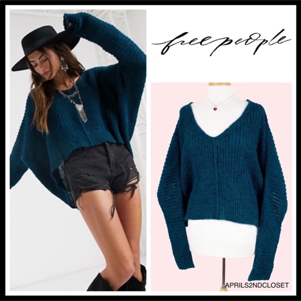 FREE PEOPLE BOHO PULLOVER SLOUCHY SWEATER A2C - Picture 2 of 8